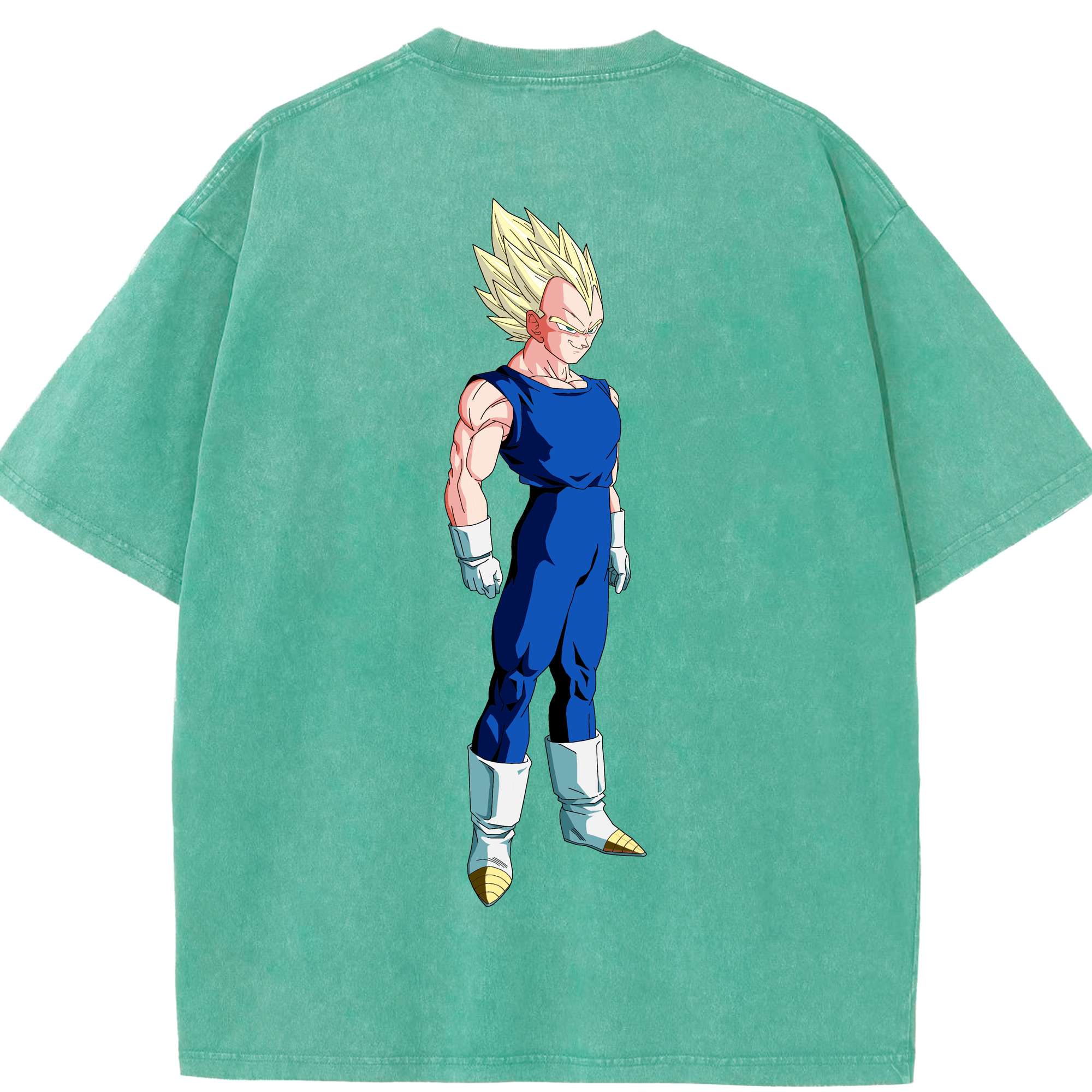 （画像用） ドラゴンボール ベジータ四世（Bejīta Yonsei）DRAGON BALL Vegeta IV 綿100% ヴィンテージ風 半袖Tシャツ（背面プリント）